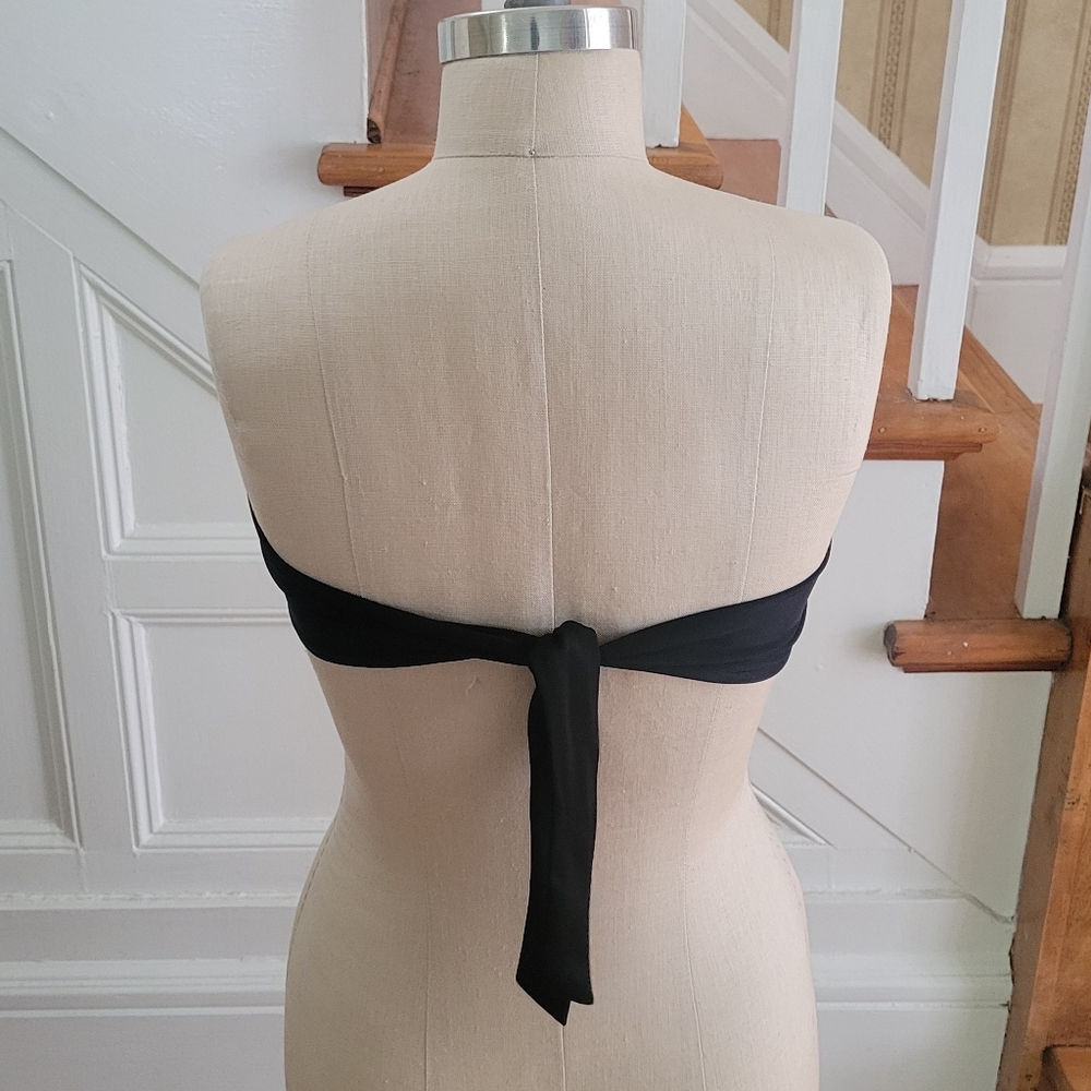 VICTORIA SECRET Bandeau Black Bikini Top Size Large - Picture 2 of 3